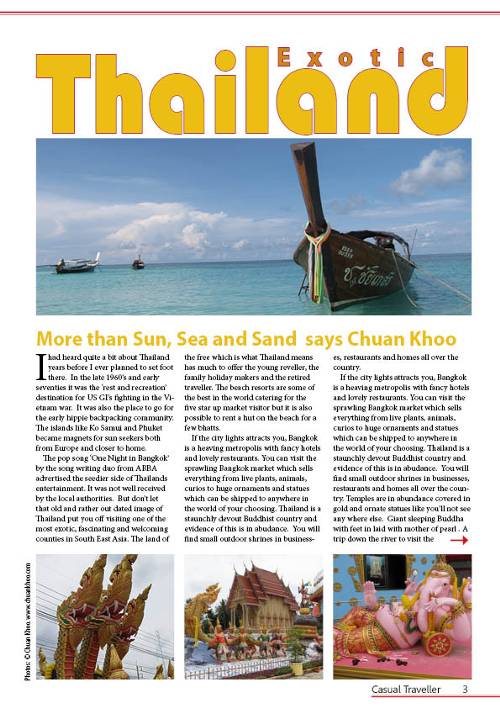 Magazine article, Exotic Thailand.